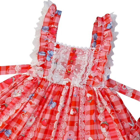 Strawberry bunny dolly strap dress red - Picture 2 of 6